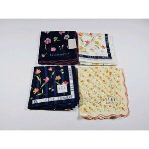 ELLE Lot Of 4 Handkerchief Neckerchief Bandana Scarf